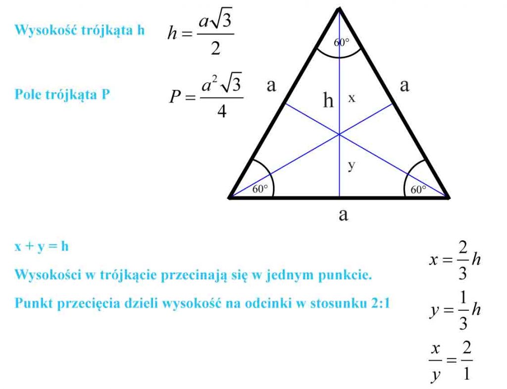 wzór na wysokość w trójkącie